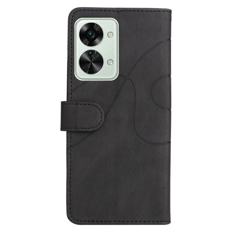 Flip Cover OnePlus Nord 2T 5G Bicolor Kt Læderserie Med Stropkortholder