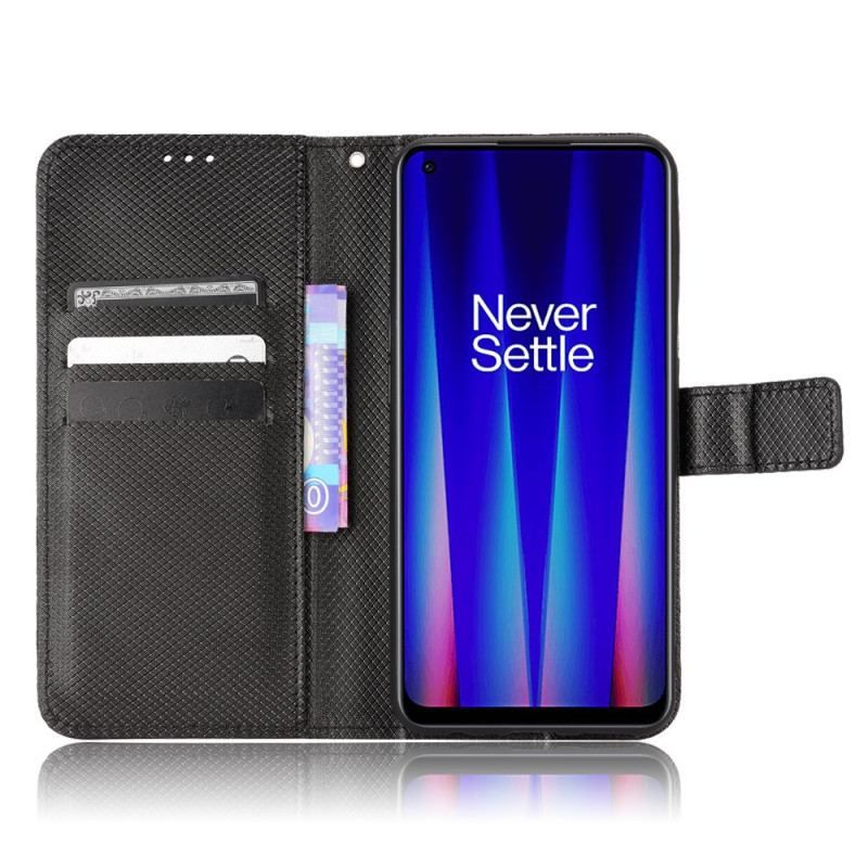 Flip Cover OnePlus Nord CE 2 5G Med Snor Strappy Diamond Texture