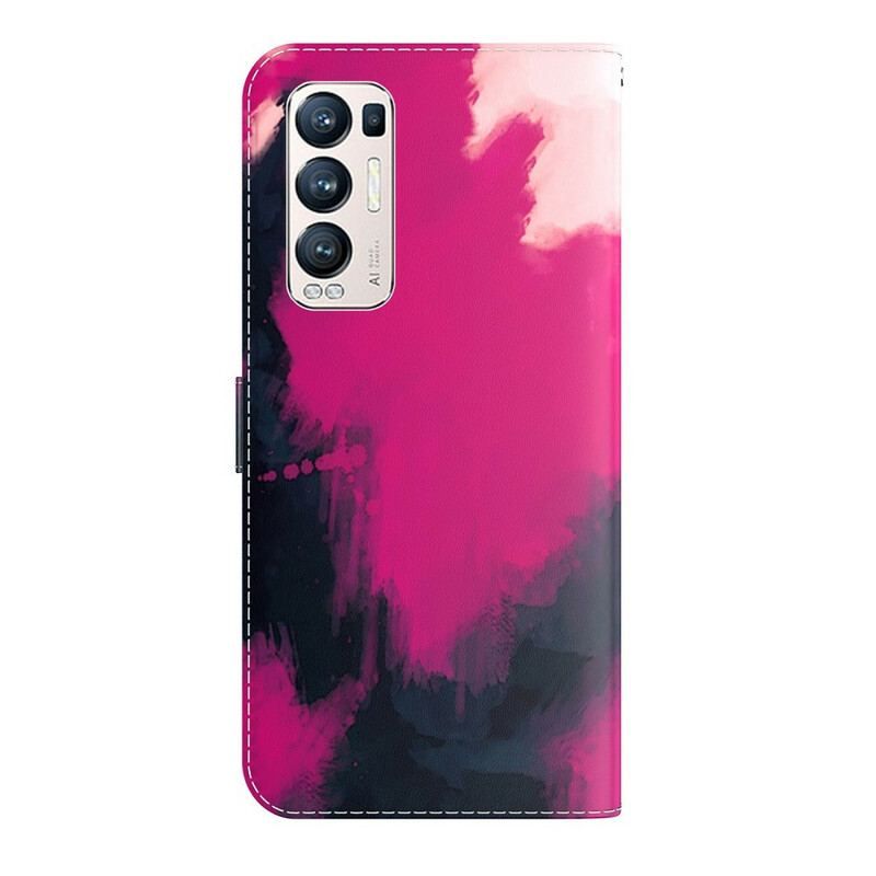 Flip Cover Oppo Find X3 Neo Abstrakt Farverig