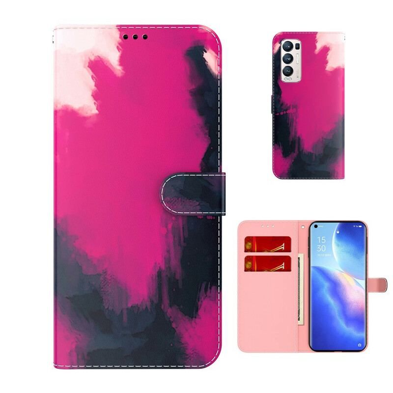 Flip Cover Oppo Find X3 Neo Abstrakt Farverig