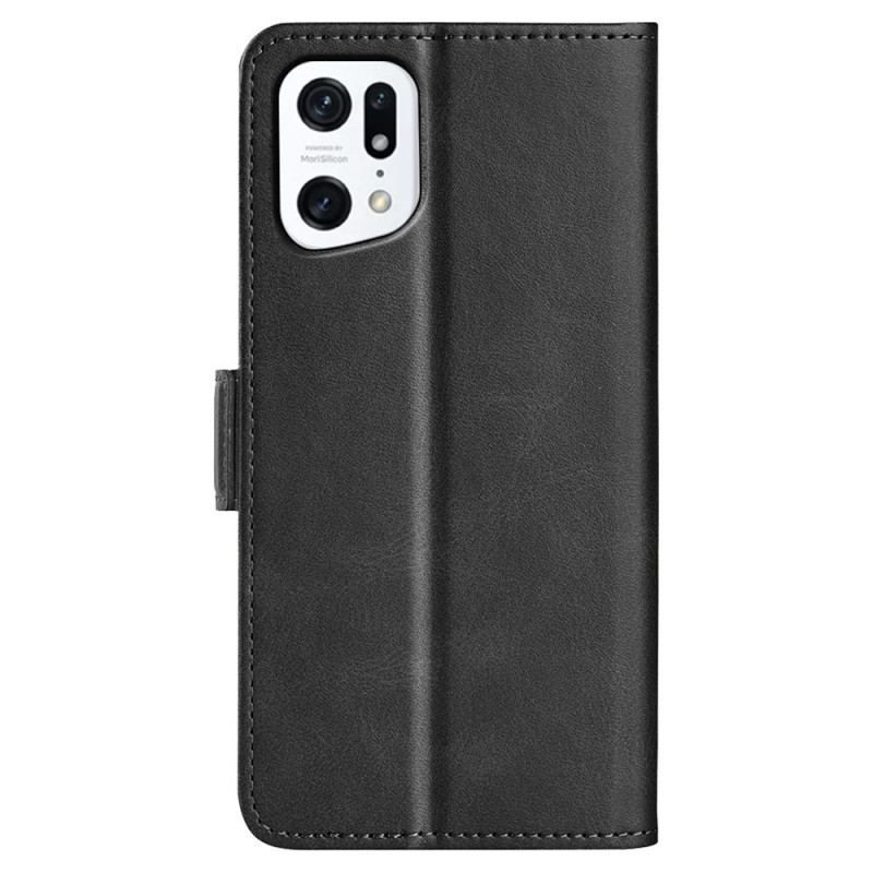 Flip Cover Oppo Find X5 Læder Cover Dobbelt Klap