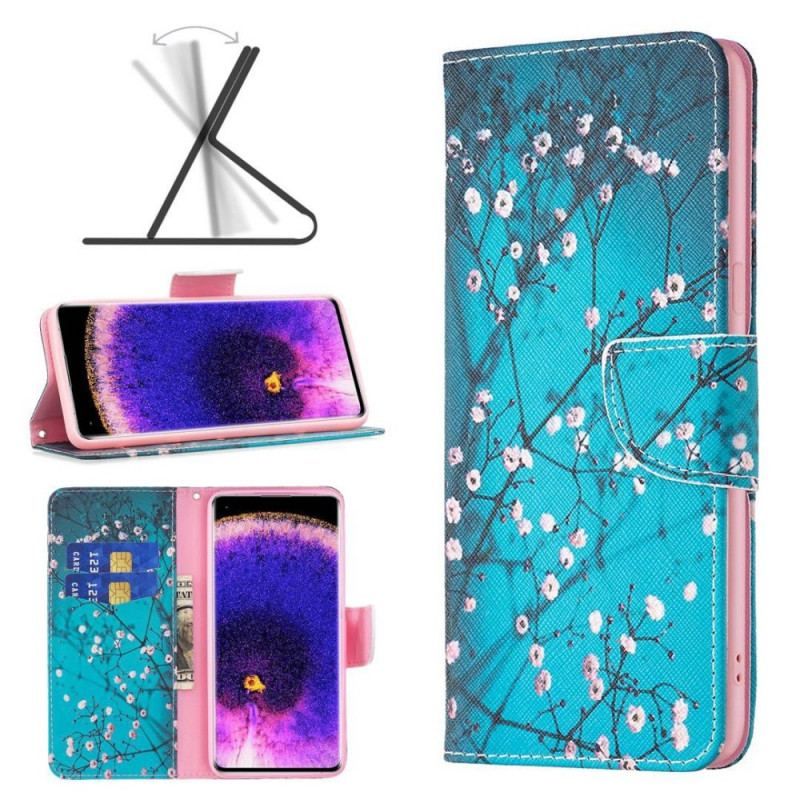 Flip Cover Oppo Find X5 Lite Blomstrende Grene