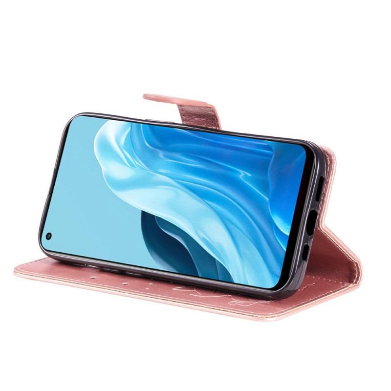 Flip Cover Oppo Find X5 Lite Med Snor Thong Katte Og Bier