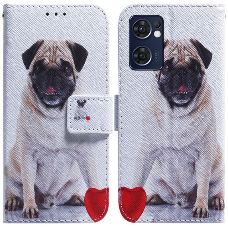 Flip Cover Oppo Find X5 Lite Mops Hund