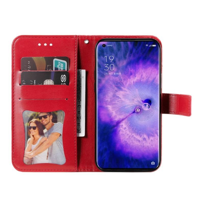 Flip Cover Oppo Find X5 Med Snor Strappy Mandala