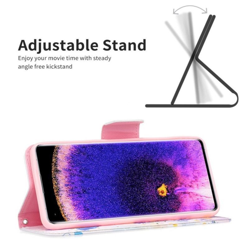 Flip Cover Oppo Find X5 Pro Akvarel Sommerfugle