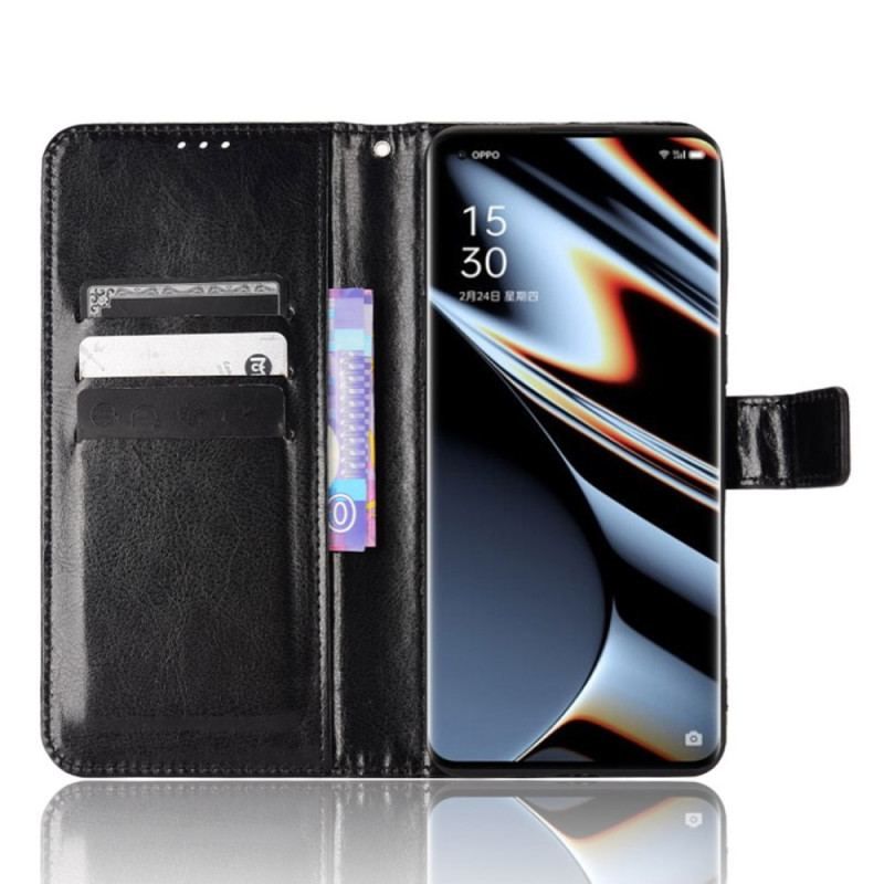 Flip Cover Oppo Find X5 Pro Prangende Kunstlæder