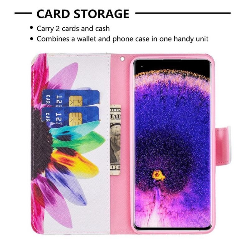 Flip Cover Oppo Reno 7 Akvarel Blomst