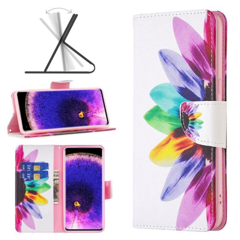 Flip Cover Oppo Reno 7 Akvarel Blomst