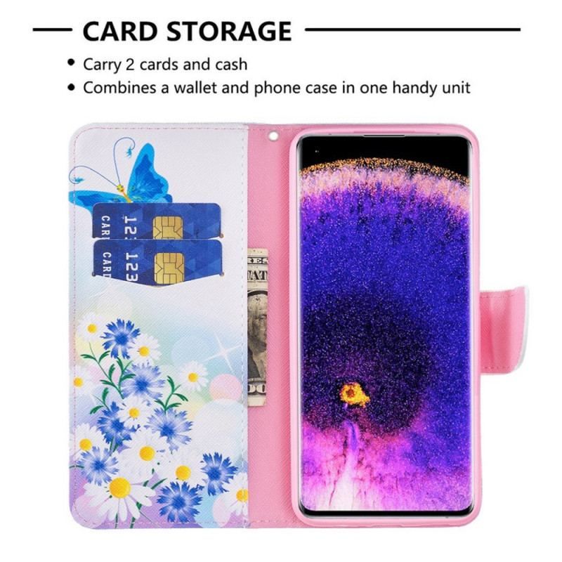 Flip Cover Oppo Reno 7 Akvarel Sommerfugle