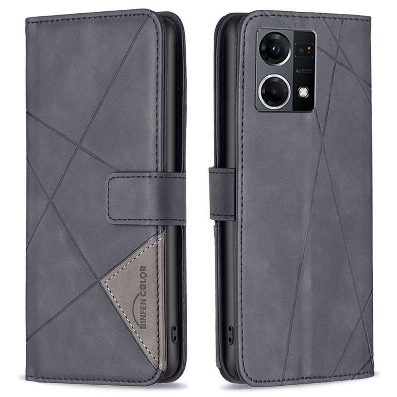 Flip Cover Oppo Reno 7 Binfen Farve Læder Styling