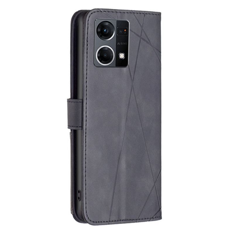 Flip Cover Oppo Reno 7 Binfen Farve Læder Styling