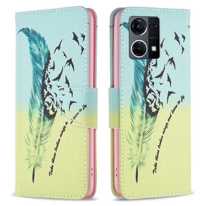 Flip Cover Oppo Reno 7 Fjer