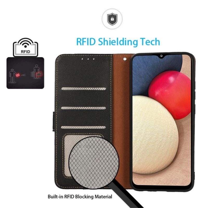 Flip Cover Oppo Reno 7 Lychee Style Rfid Khazneh