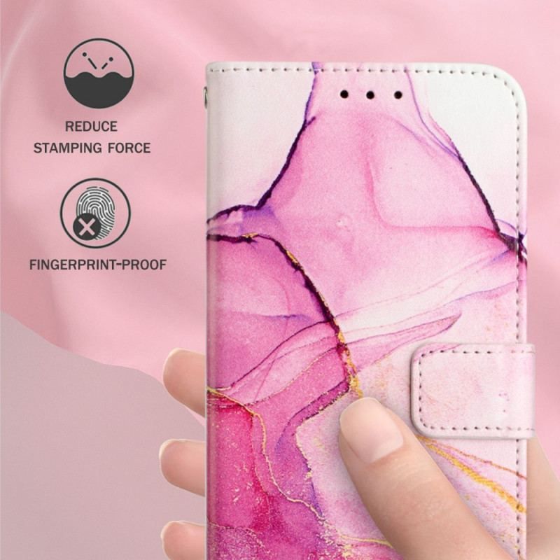 Flip Cover Oppo Reno 7 Med Snor Strip Marmor