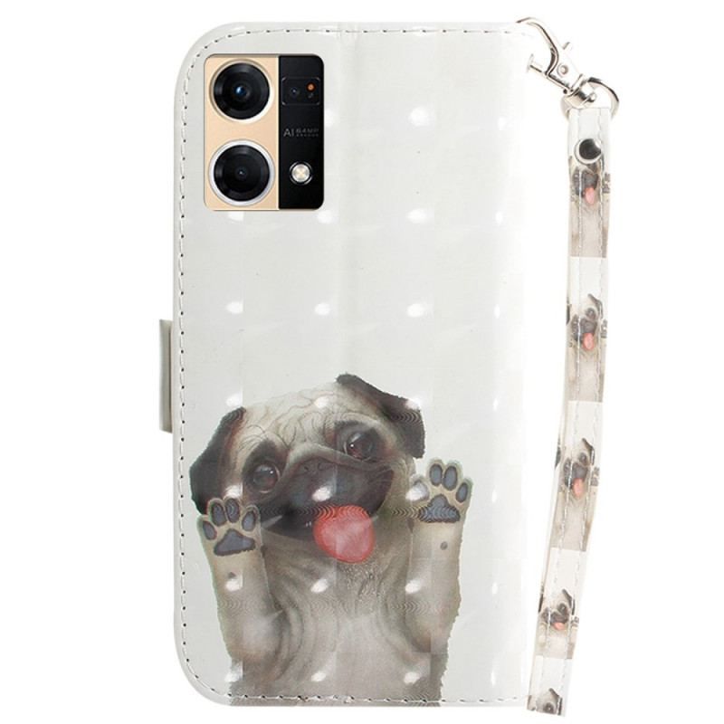 Flip Cover Oppo Reno 7 Med Snor Thong Hund