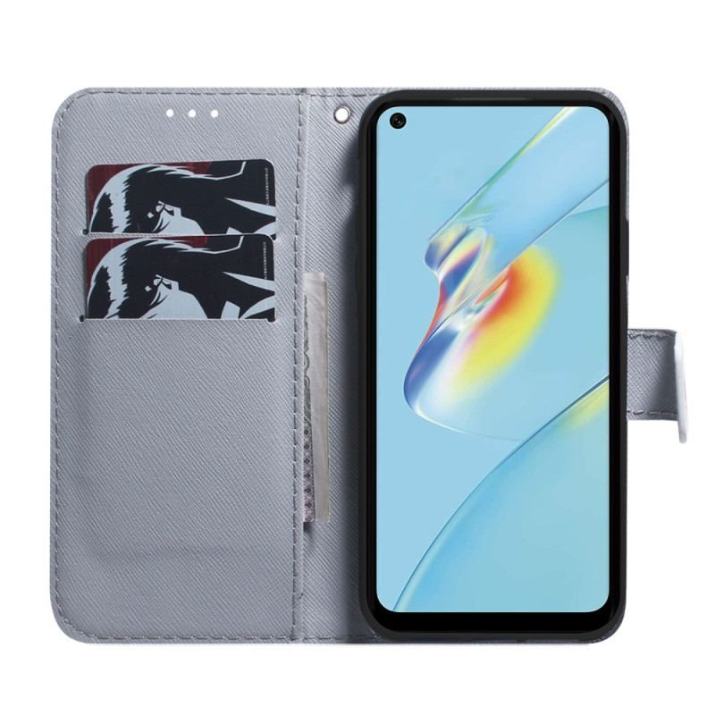 Flip Cover Oppo Reno 8 Lite Akvarel Ulv