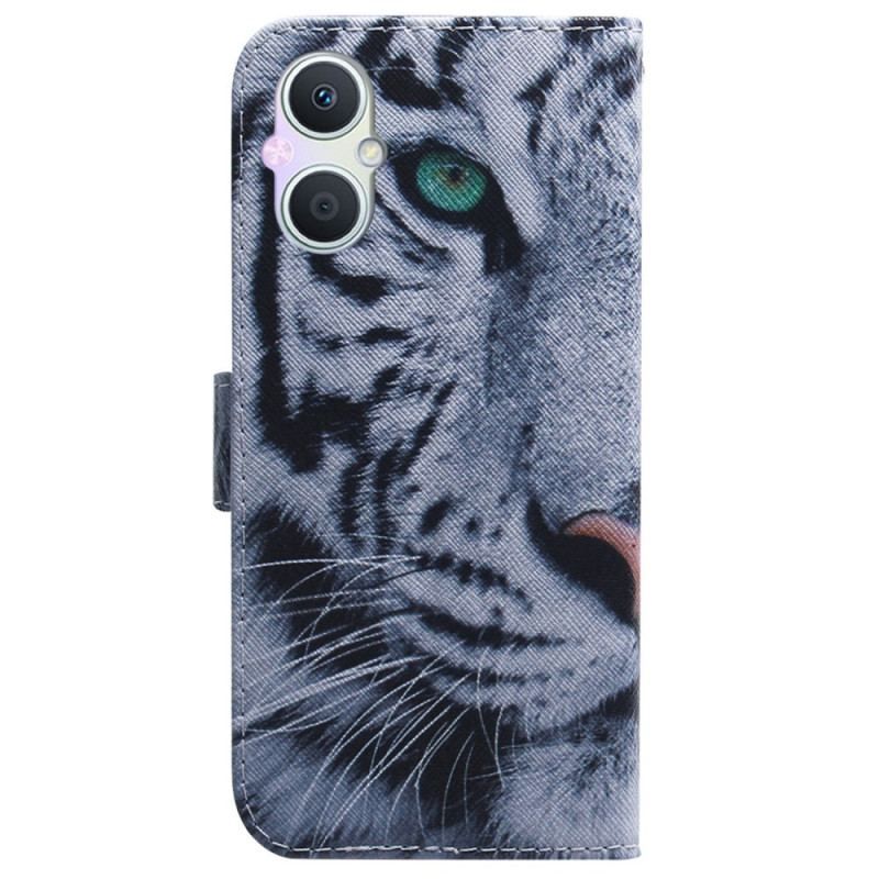 Flip Cover Oppo Reno 8 Lite Hvid Tiger