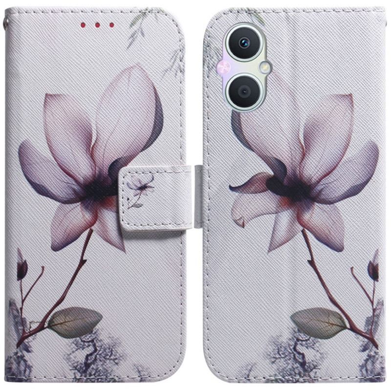 Flip Cover Oppo Reno 8 Lite Lyserød Blomst