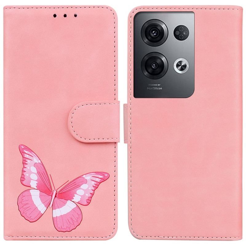 Flip Cover Oppo Reno 8 Pro Sommerfugl