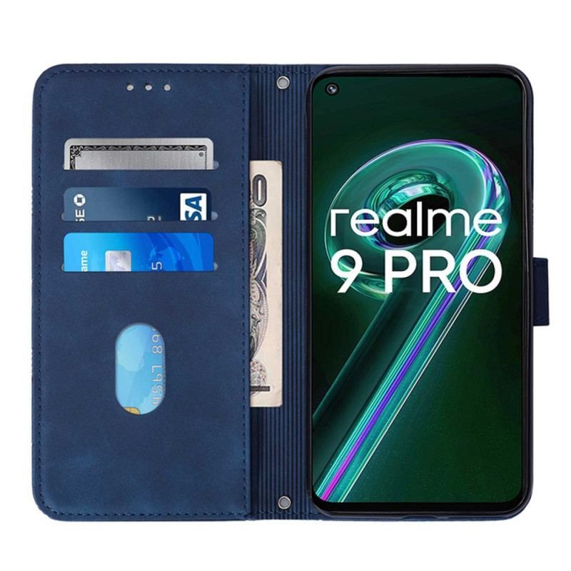 Flip Cover Realme 9 Pro 5G Pyramide Lædereffekt