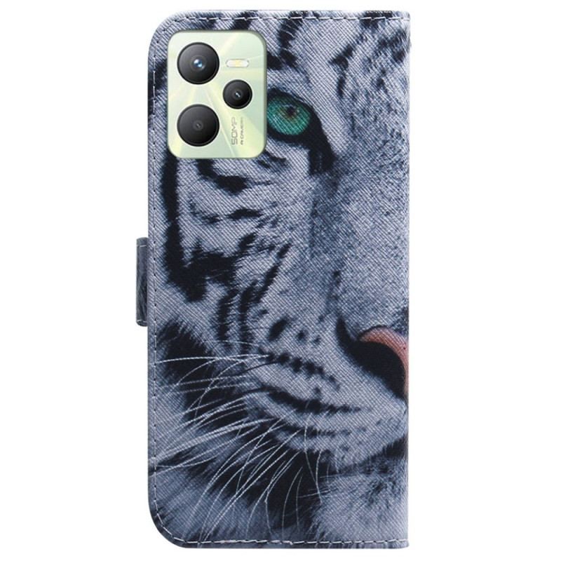 Flip Cover Realme C35 Hvid Tiger