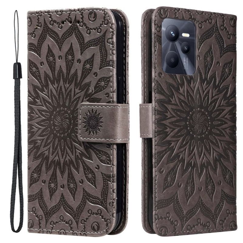 Flip Cover Realme C35 Med Snor Strappy Sun Mandala