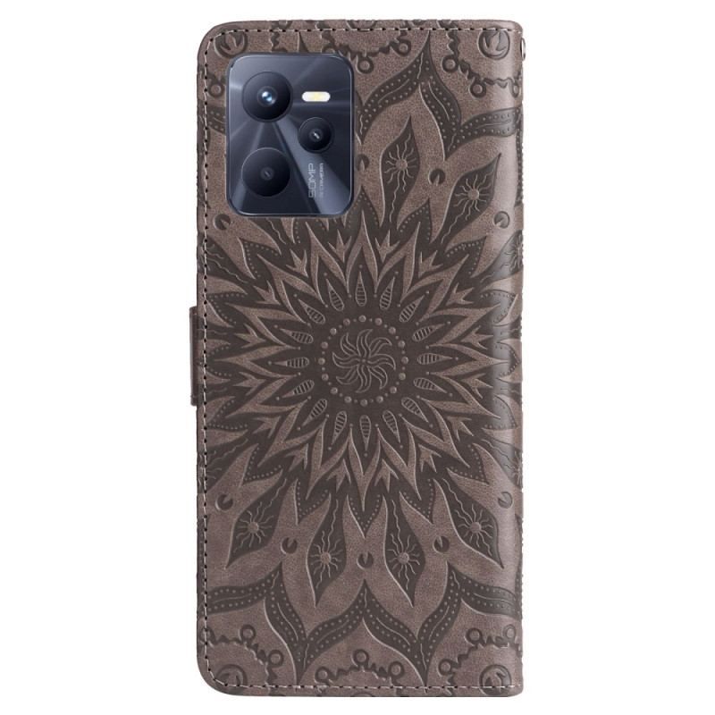 Flip Cover Realme C35 Med Snor Strappy Sun Mandala