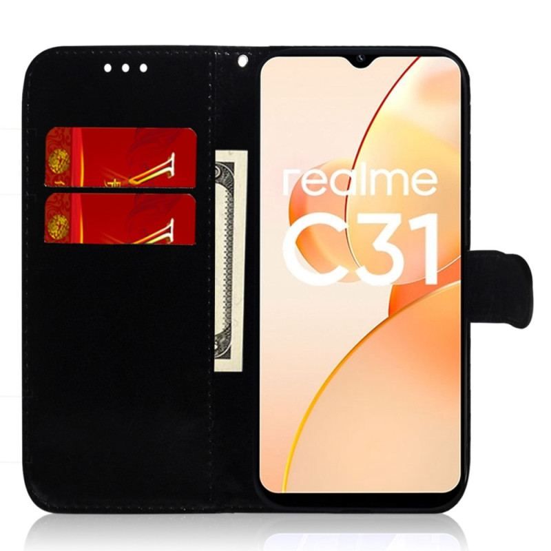 Flip Cover Realme GT Neo 3 Med Snor Remspejl