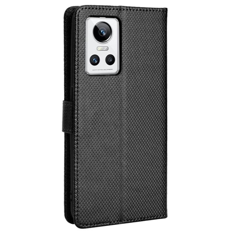 Flip Cover Realme GT Neo 3 Med Snor Strappy Diamond Texture