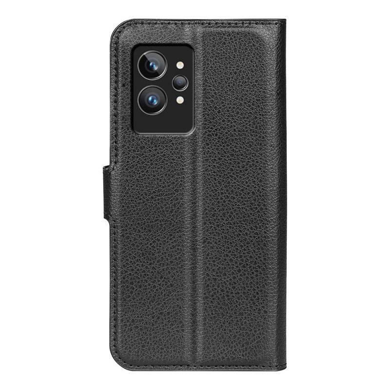 Flip Cover Realme GT2 Pro Klassisk Litchi Imiteret Læder