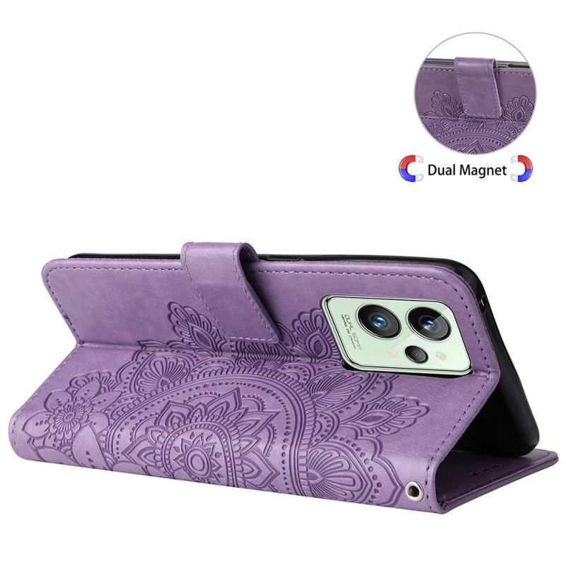 Flip Cover Realme GT2 Pro Med Snor Strappy Mandala