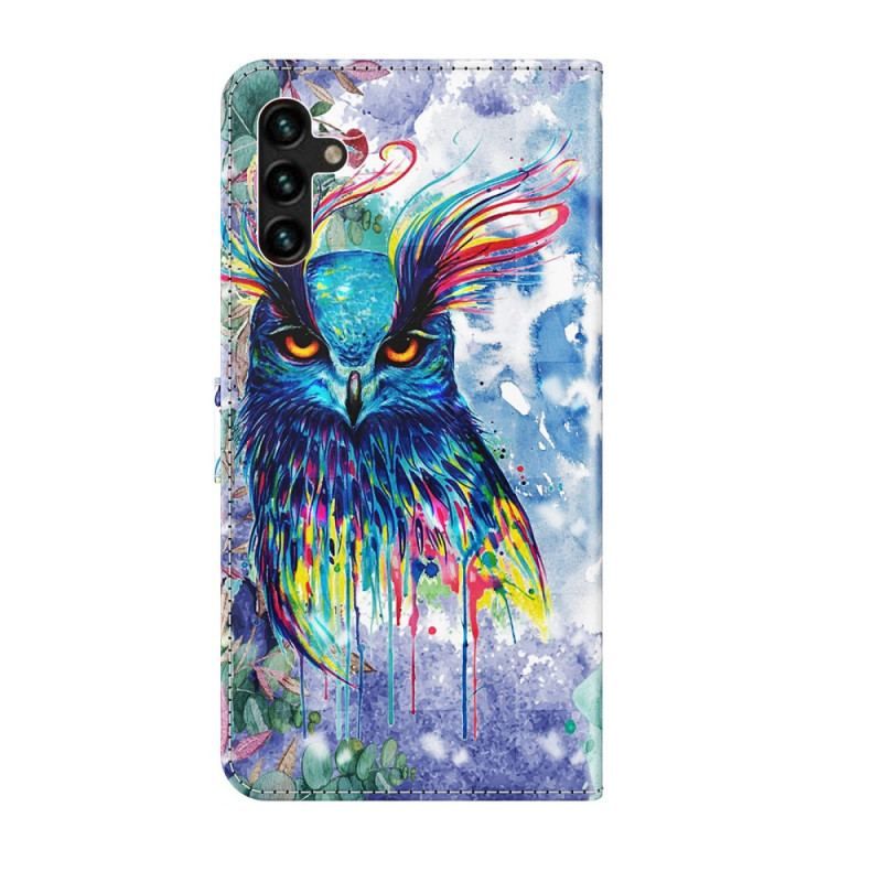 Flip Cover Samsung Galaxy A13 5G / A04s Akvarel Fugl