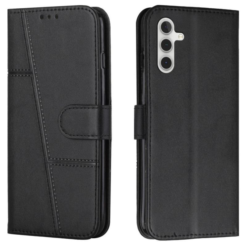 Flip Cover Samsung Galaxy A13 5G / A04s Med Snor Strappy Geo Lædereffekt