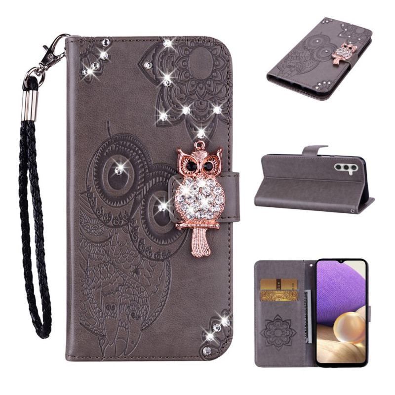 Flip Cover Samsung Galaxy A13 5G / A04s Ugle Mandala Og Charm