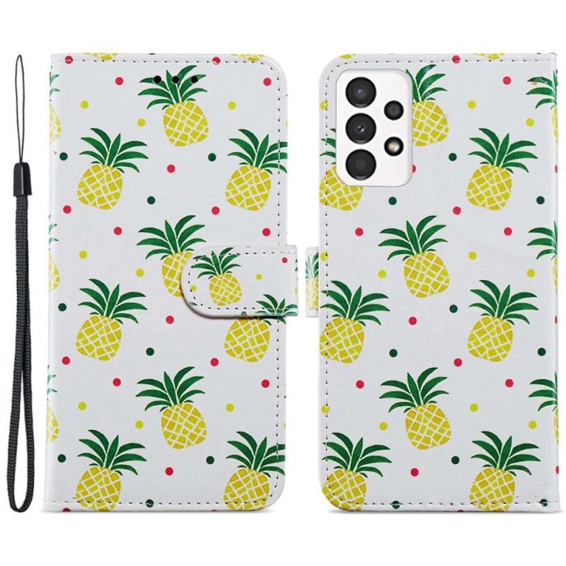 Flip Cover Samsung Galaxy A13 Flere Ananas