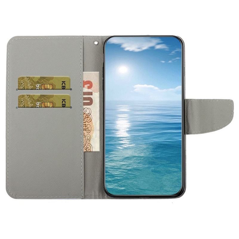 Flip Cover Samsung Galaxy A13 Sommerfugle Og Snor