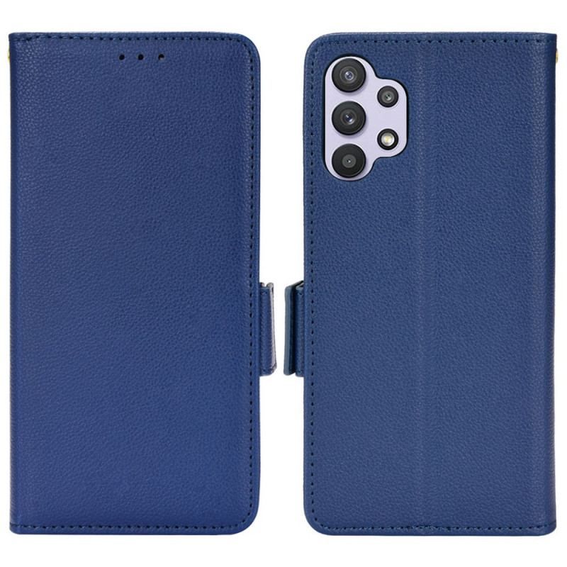 Flip Cover Samsung Galaxy A13 Traditionelt Litchi Imiteret Læder