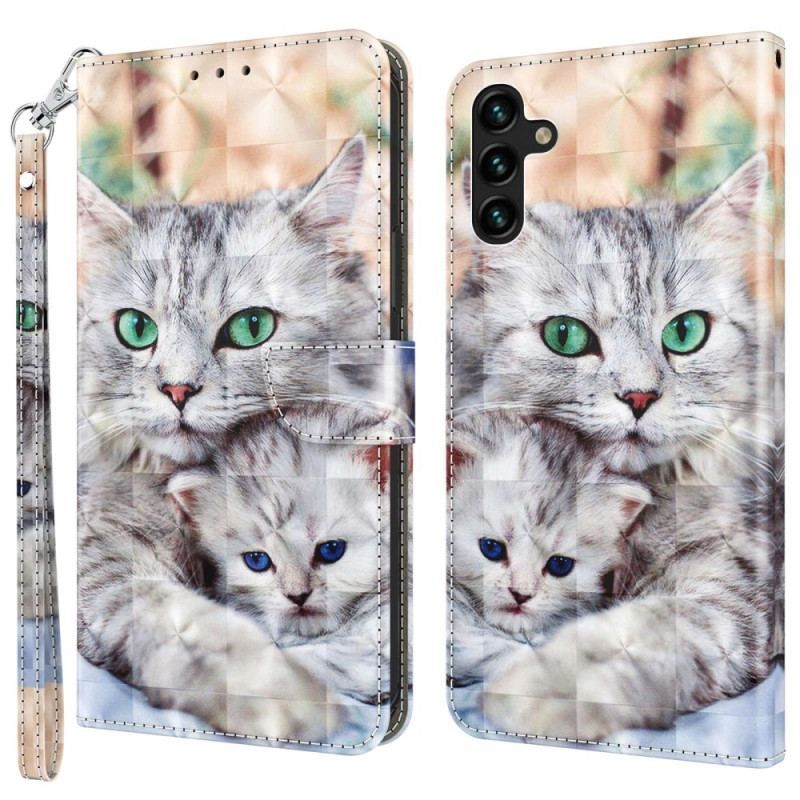 Flip Cover Samsung Galaxy A14 / A14 5G Med Snor Kun Thong Cats