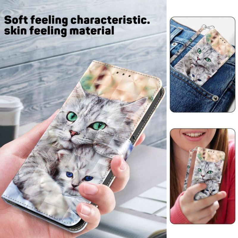 Flip Cover Samsung Galaxy A14 / A14 5G Med Snor Kun Thong Cats