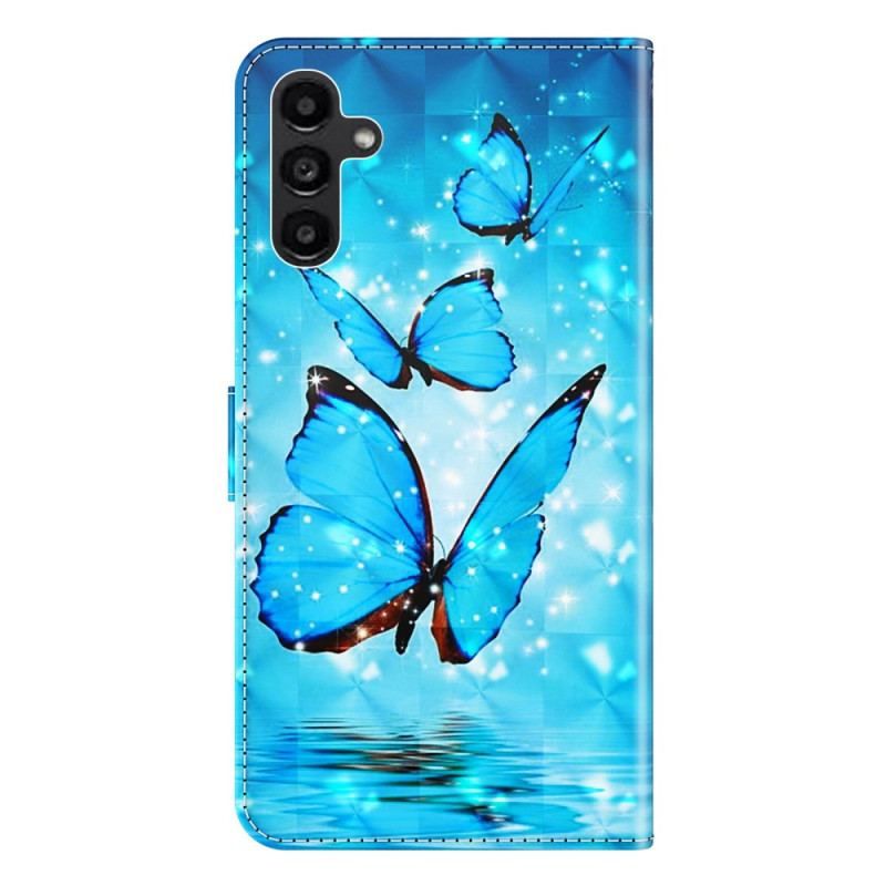 Flip Cover Samsung Galaxy A14 / A14 5G Med Snor Thong Sommerfugle