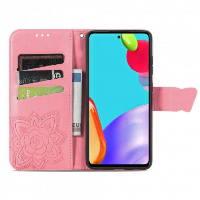 Flip Cover Samsung Galaxy A52 4G / A52 5G / A52s 5G Halve Sommerfugle