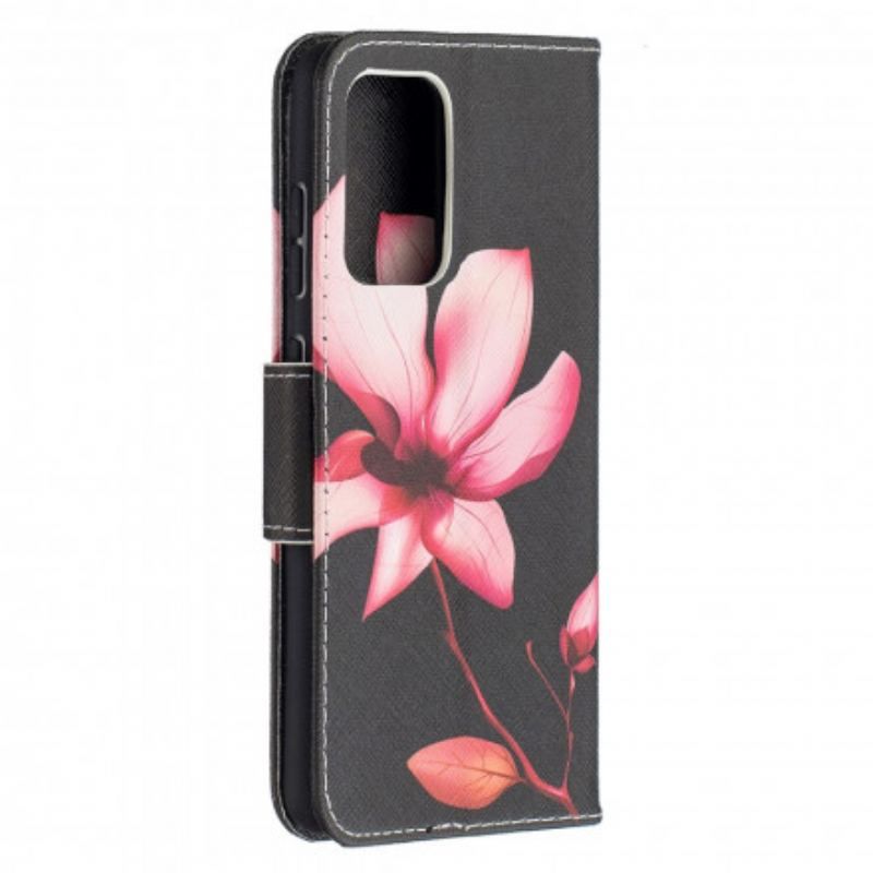 Flip Cover Samsung Galaxy A52 4G / A52 5G / A52s 5G Lyserød Blomst