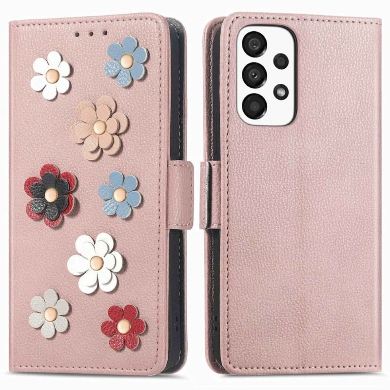 Flip Cover Samsung Galaxy A53 5G 3d Blomster