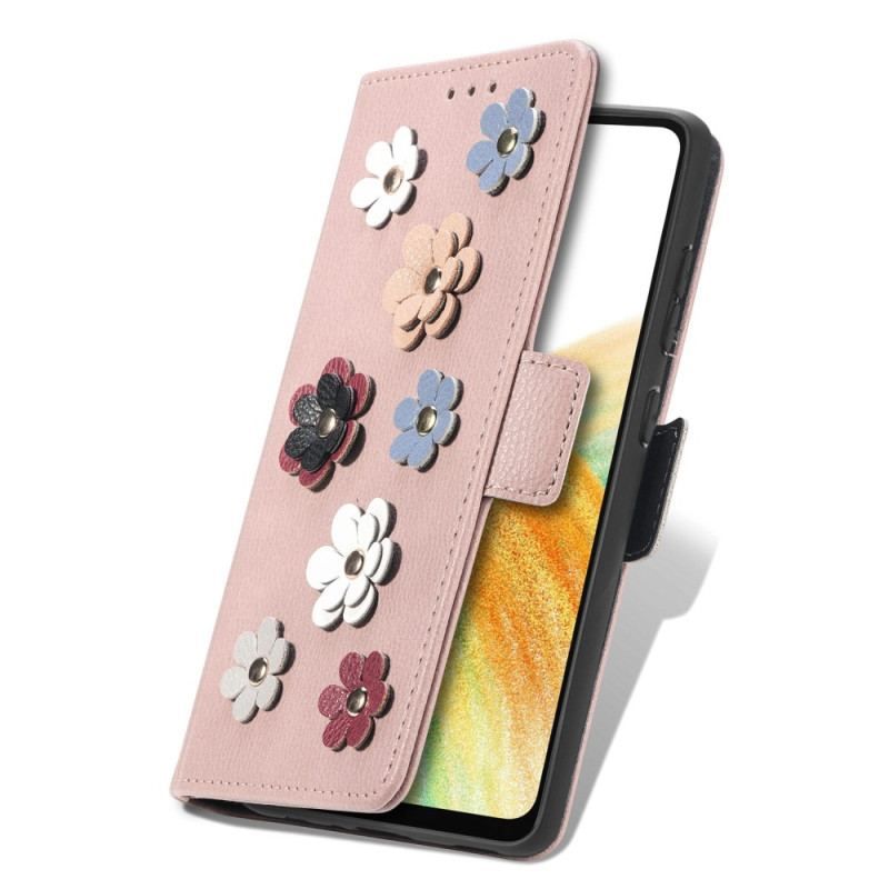 Flip Cover Samsung Galaxy A53 5G 3d Blomster