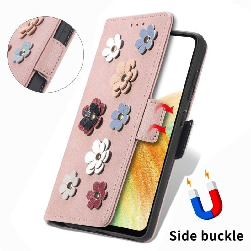 Flip Cover Samsung Galaxy A53 5G 3d Blomster