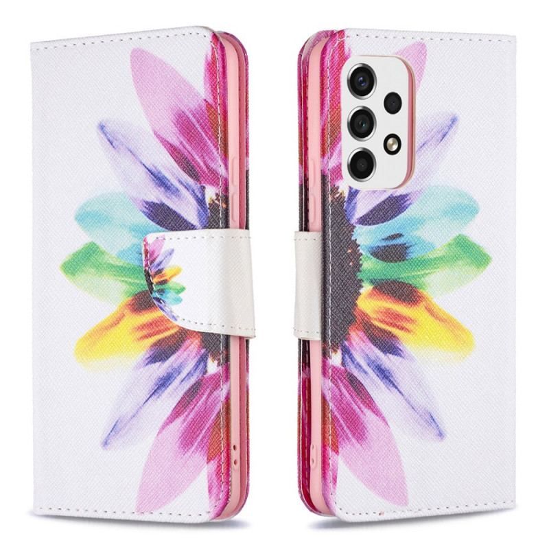 Flip Cover Samsung Galaxy A53 5G Akvarel Blomst