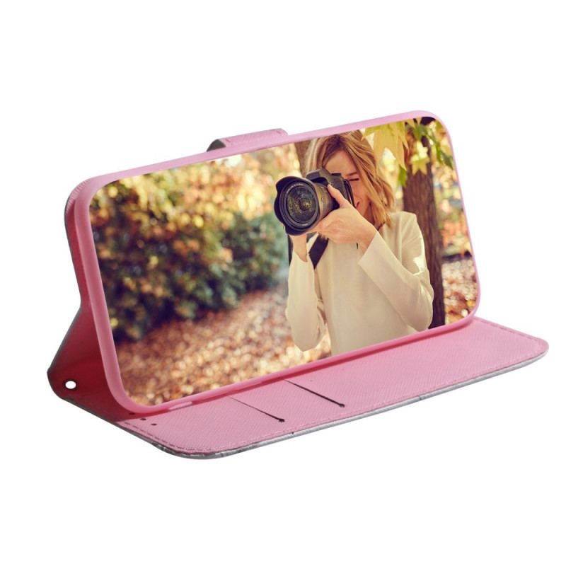 Flip Cover Samsung Galaxy A53 5G Blomst Støvet Pink