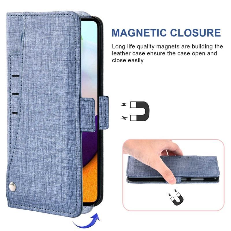 Flip Cover Samsung Galaxy A53 5G Jeans Med Roterende Kortholder