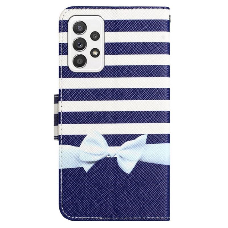 Flip Cover Samsung Galaxy A53 5G Med Snor Navy Rem